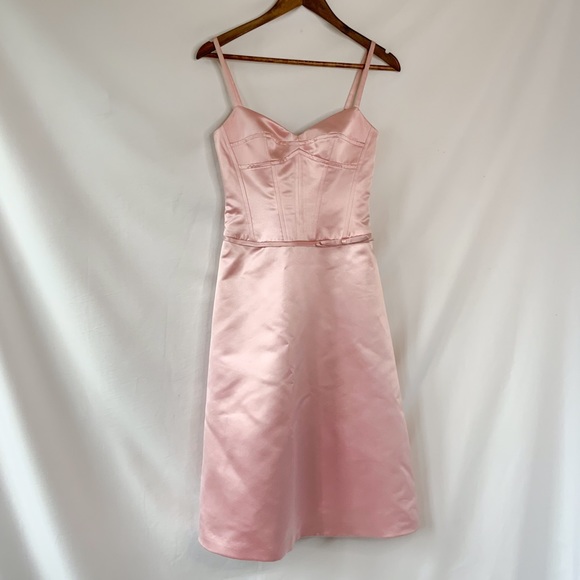 Bcbg pale pink satin bustier dress - Picture 3 of 5